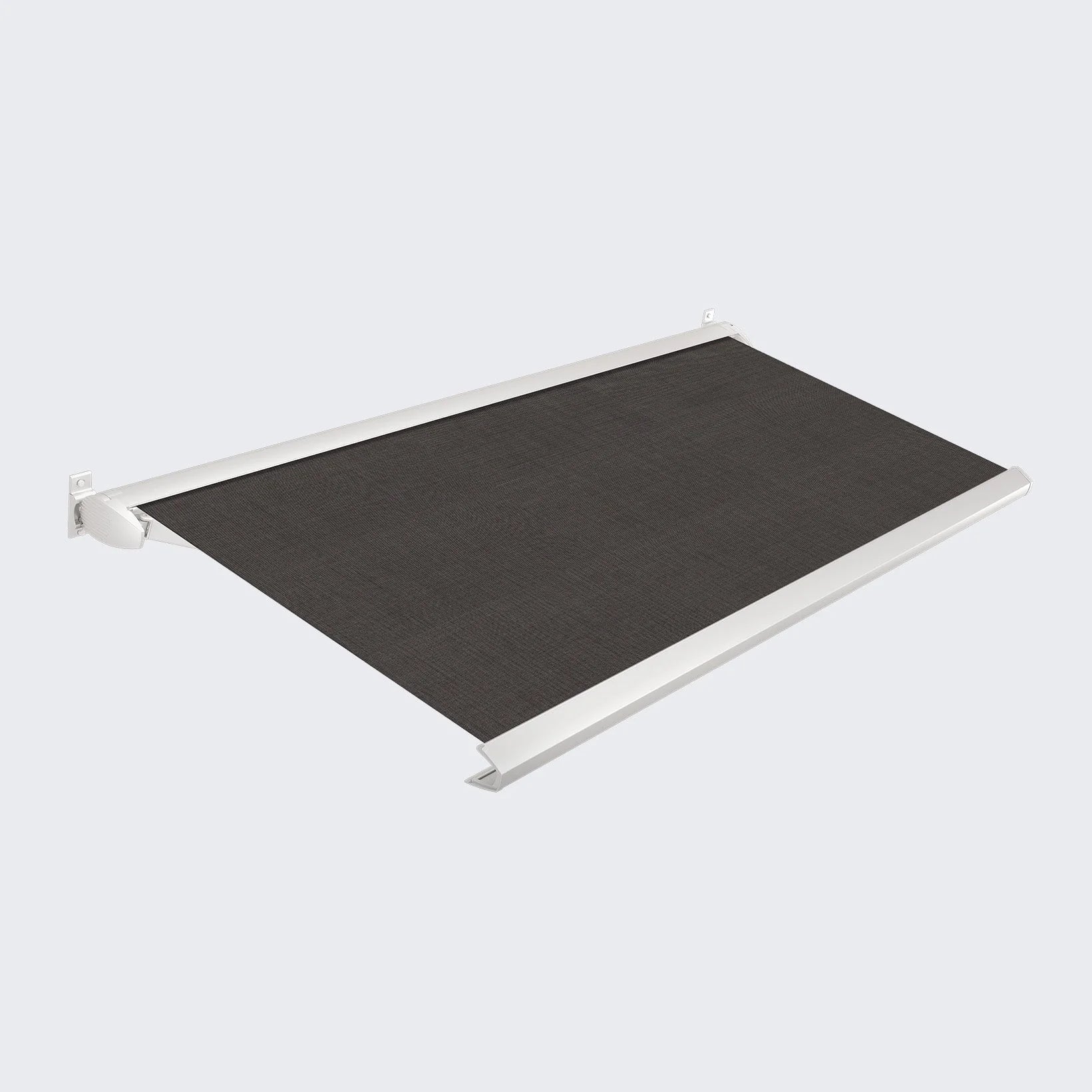 OUTLET TILBUD / FrirumMarkise 500x300 cm - Natureloxret alu med Sortgrå rips dug(U409)